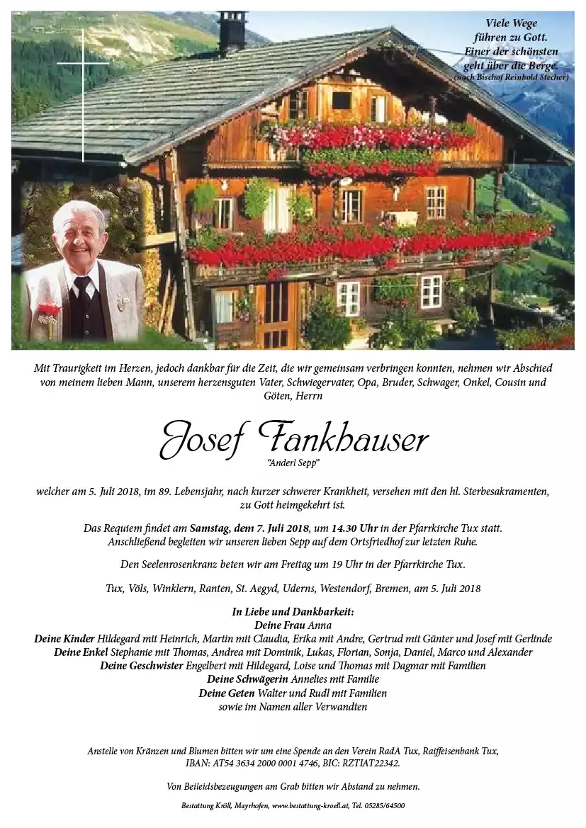 Parte von Josef Fankhauser